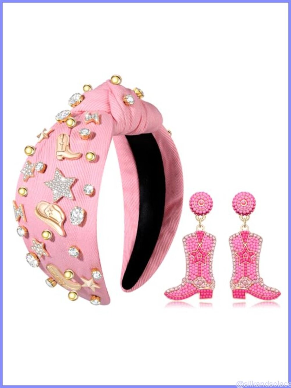 Western Cowgirl Knotted Headband Crystal Rhinestone Hair Accessory
